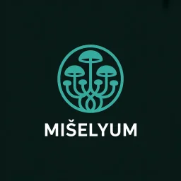Mykoriza oyunu logosu — parlayan mantar ağı sembolü